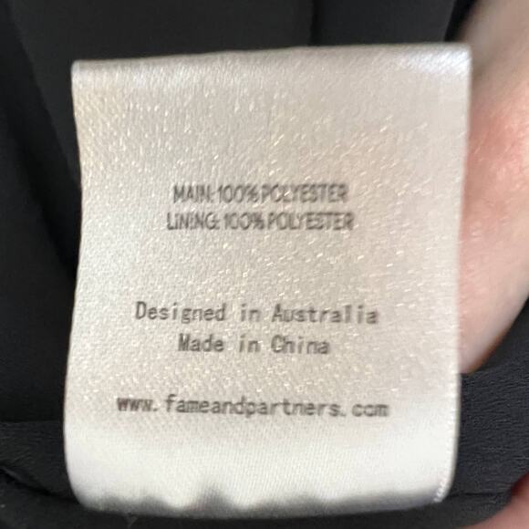 Fame and Partners Joslyn Blue Black Stone Dot Chiffon V-Neck Waist Maxi Dress 8 - Picture 11 of 12